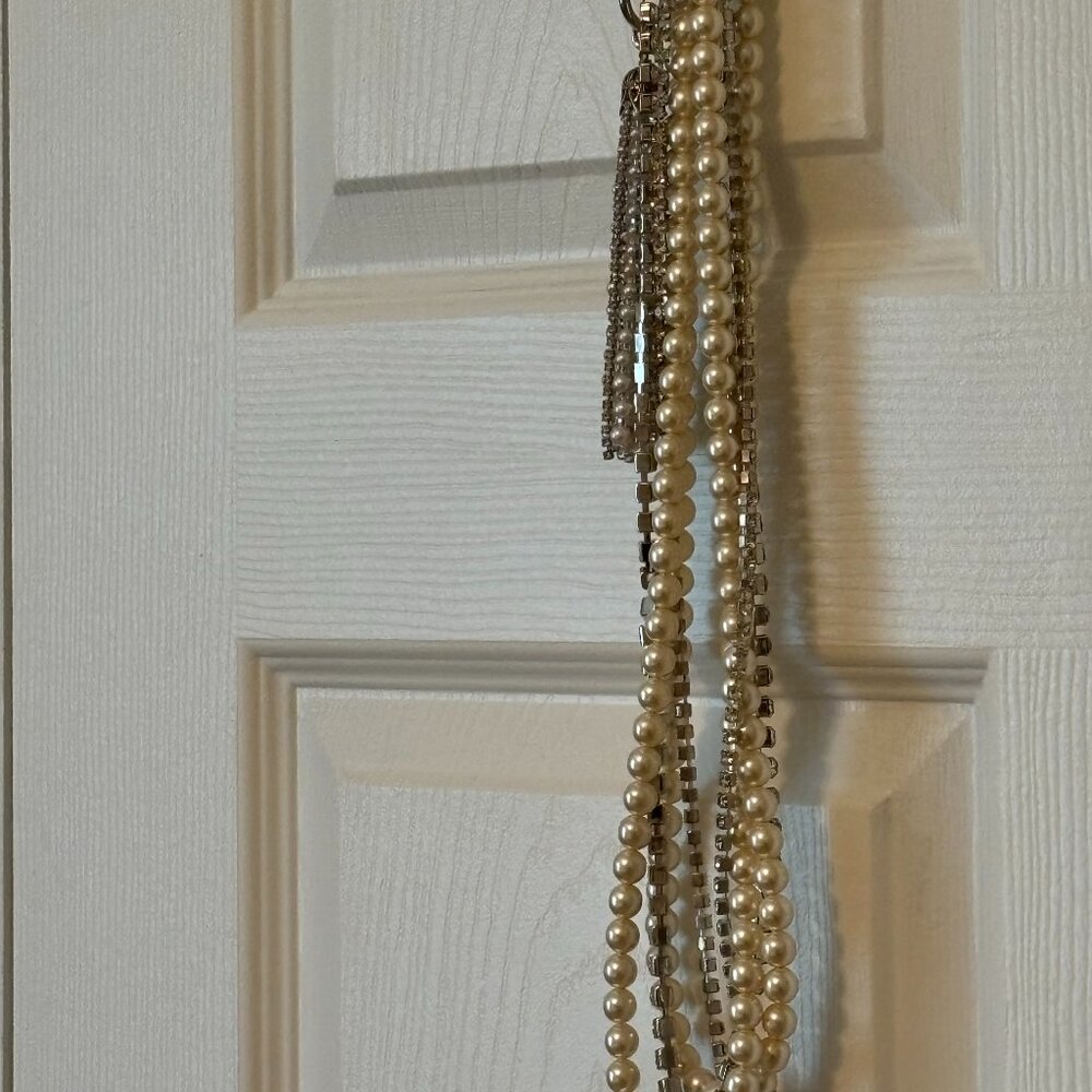 Faux Pearl and Rhinestone Adjustable Belt - Picture 8 of 13